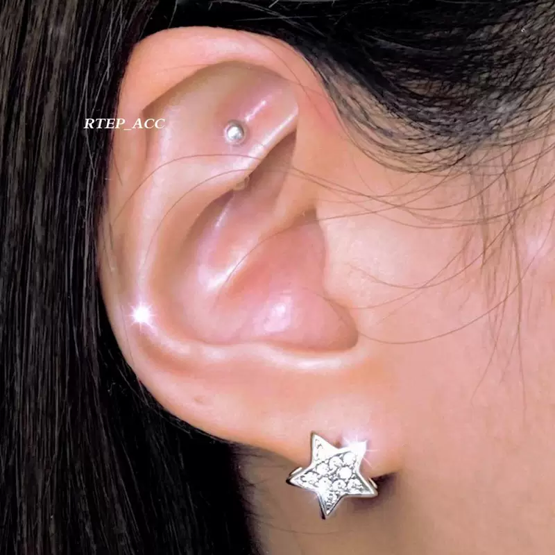 Small design universal earrings, accessory with zircon, 2022 collection