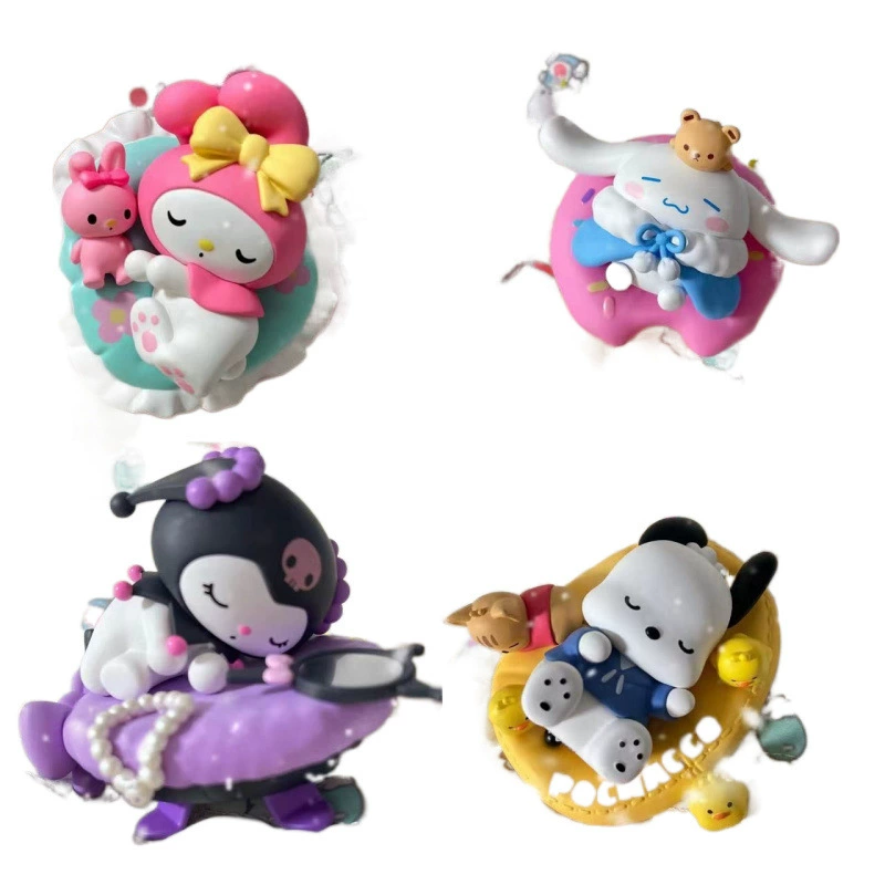Фигурка-аксессуар для подарка коллекции Sanrio Family Спящая Слепая коробкаKulomi Pacha Собака Мелодия Кукла Фигурка украшение