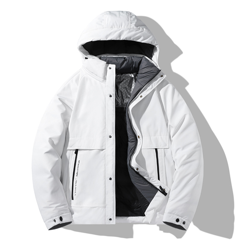 Chaqueta de plumón para hombre marca de moda de invierno para hombre 90 plumón de pato blanco con capucha ropa de abrigo casual para hombre ropa de trabajo chaqueta de plumón