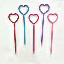 创意爱心礼品笔 塑料吸管圆珠笔PET造型笔 广告促销礼品圆珠笔