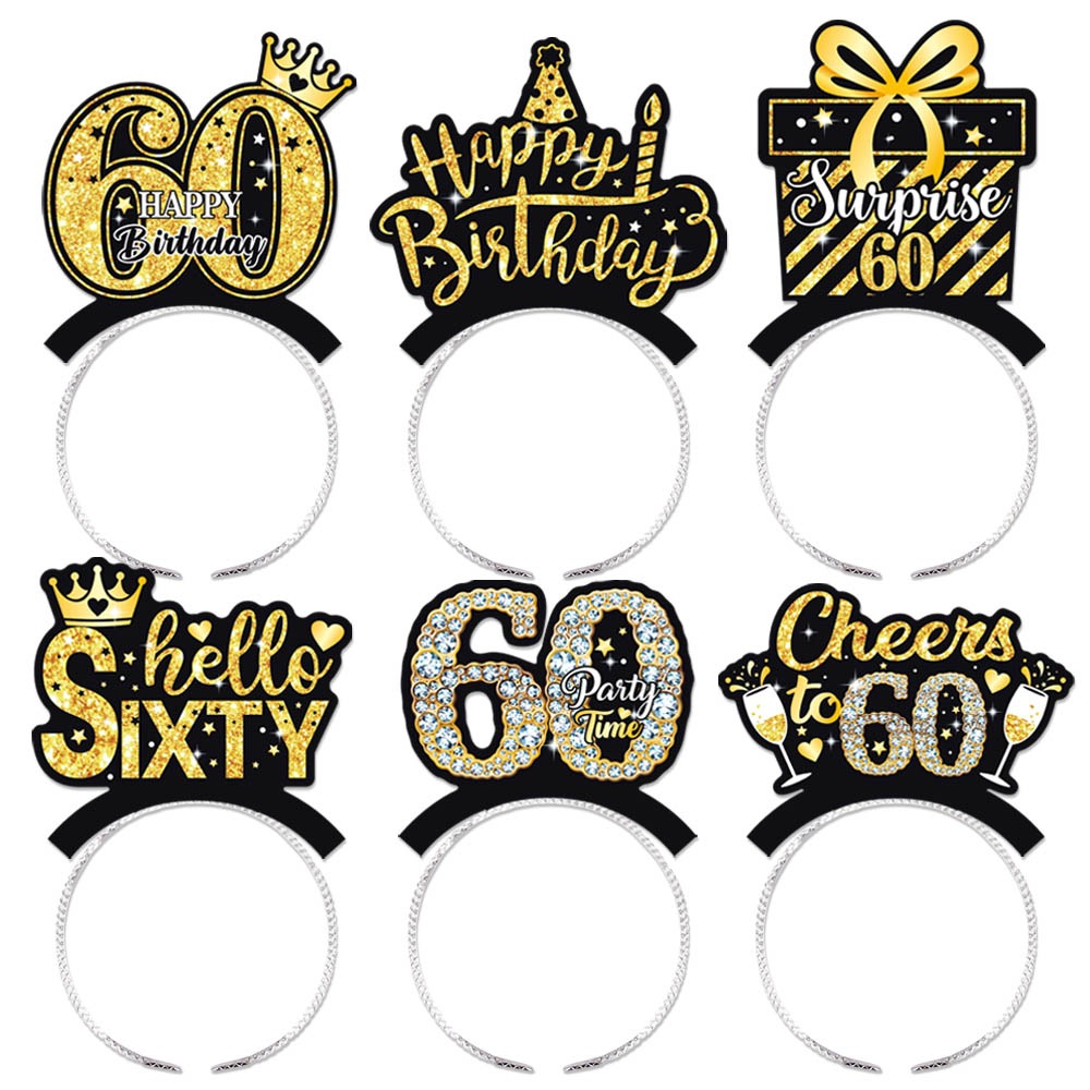 Nuevo estilo transfronterizo Diadema de cumpleaños Decoración de cumpleaños Accesorios fotográficos 30 40 cumpleaños Decoración de fiesta Diadema