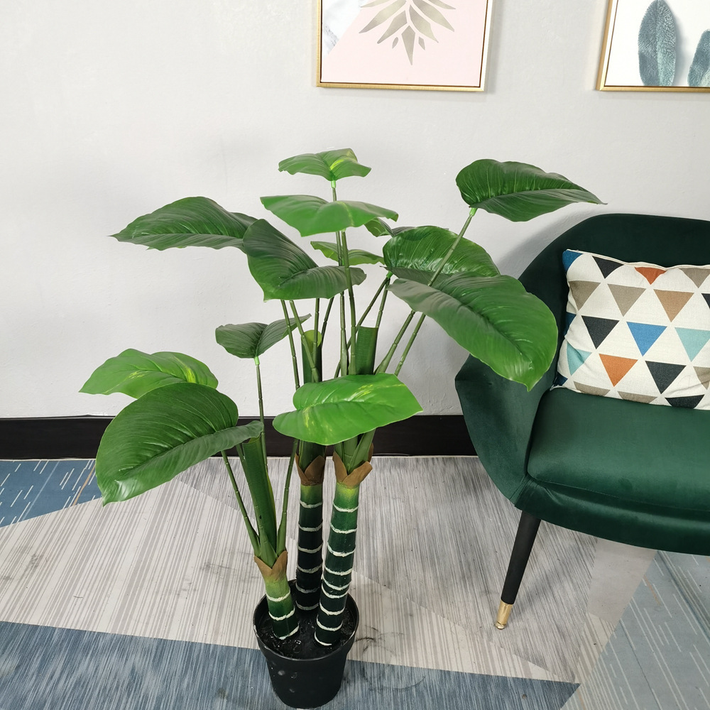 Simulación Evergreen Planta verde en maceta Oficina Sala de estar Decoración del hogar Varilla de plástico Simulación artificial Evergreen maceta