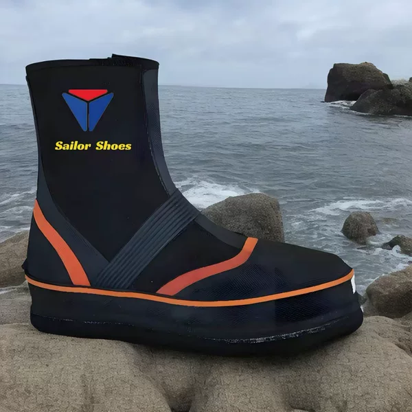 Sai Lei Fishing Shoes, Rock Fishing Felt Nail-Soled Reef Shoes, Sea Fishing Zipper Nail Boots, Zhongtong Shoes, Water Rescue Training Shoes