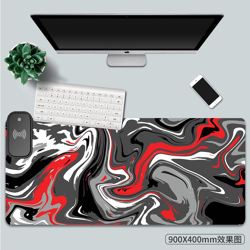 Transfronteriza al por mayor de fábrica nuevo patrón abstracto serie de carga inalámbrica mouse pad color mágico luminoso RGB mouse pad