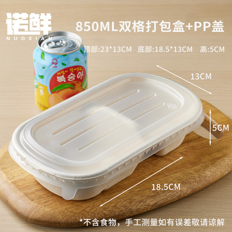 Caja de embalaje de frutas, caja de comidas desechable, viaje de primavera, picnic, camping, comida ligera, arroz cortado, doble división al aire libre