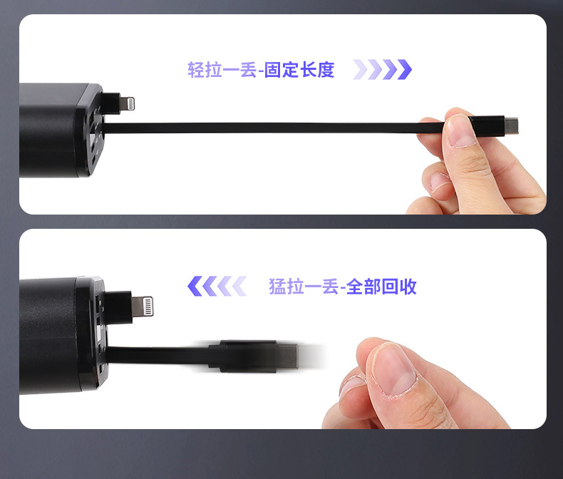Car Charger with Cable, One-To-Five Car Charger, Super Fast Charging, Car Cigarette Lighter Phone Charger with Retractable Cable