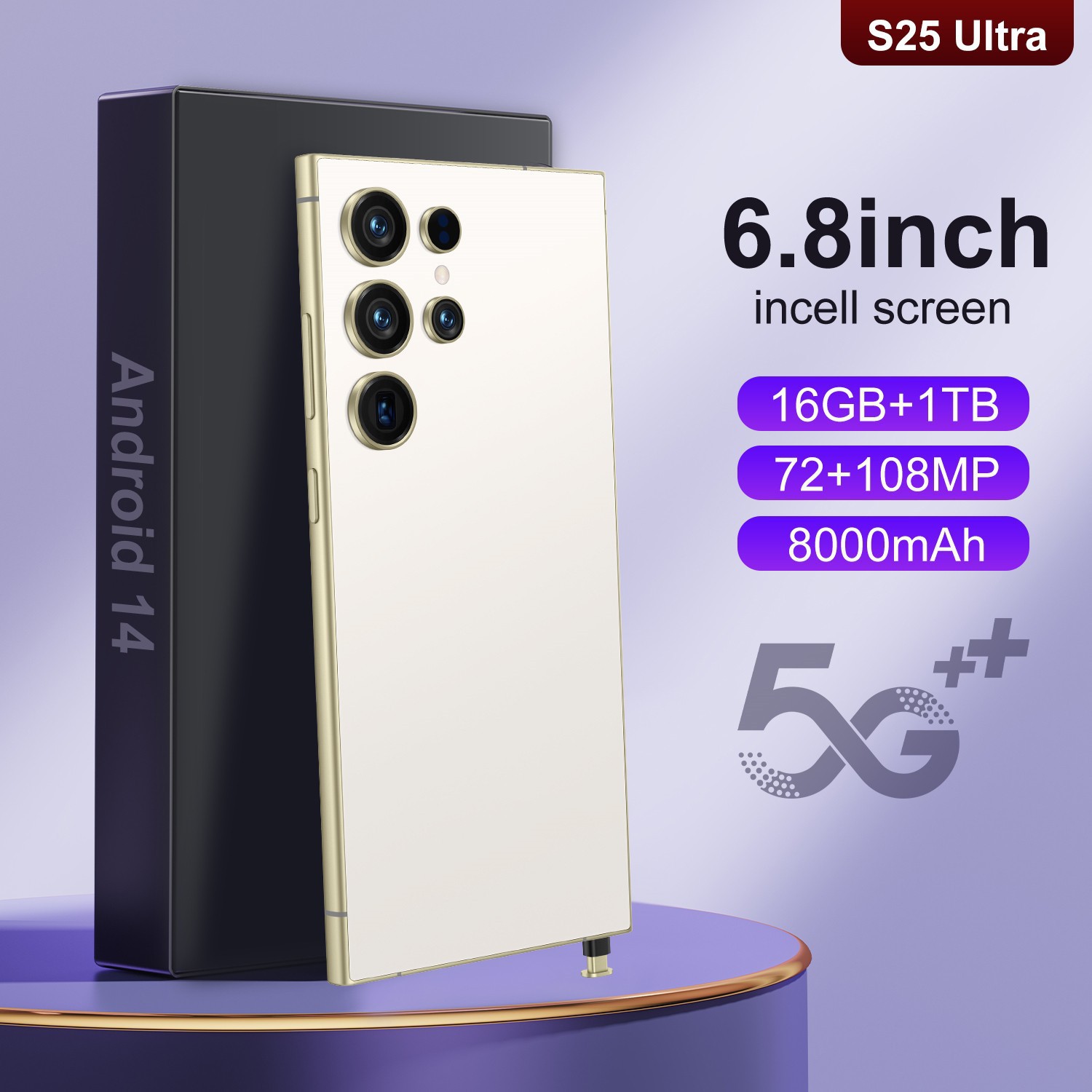 Nuevo teléfono inteligente transfronterizo S25 Ultra 64 + 1T Android 12 octa-core 6,8 pulgadas Amazon TK