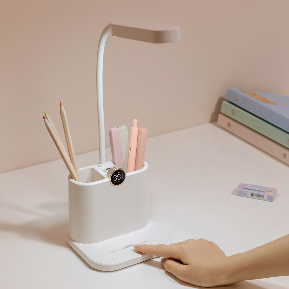 新品数显多功能台灯简约led创意无极调光学生桌面led护眼学习台灯