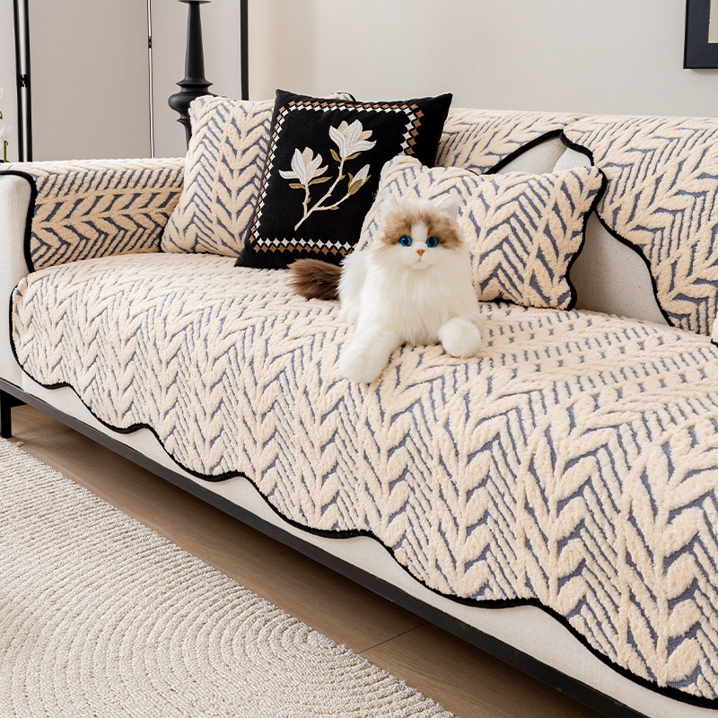 2024 otoño y invierno nuevo anti-deslizante ligero relajado sensación de sofás de peluche cojín de piel cubierta de sofá simple toalla de respaldo de cubierta completa