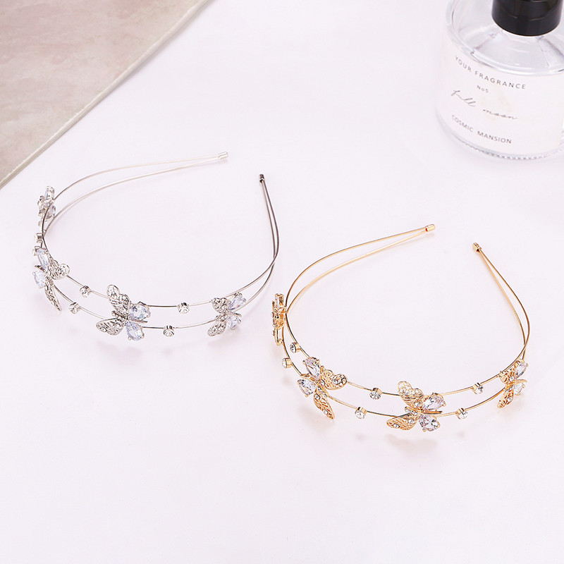 Simple Style Butterfly Zircon Plating Hair Band 1 Piece display picture 1