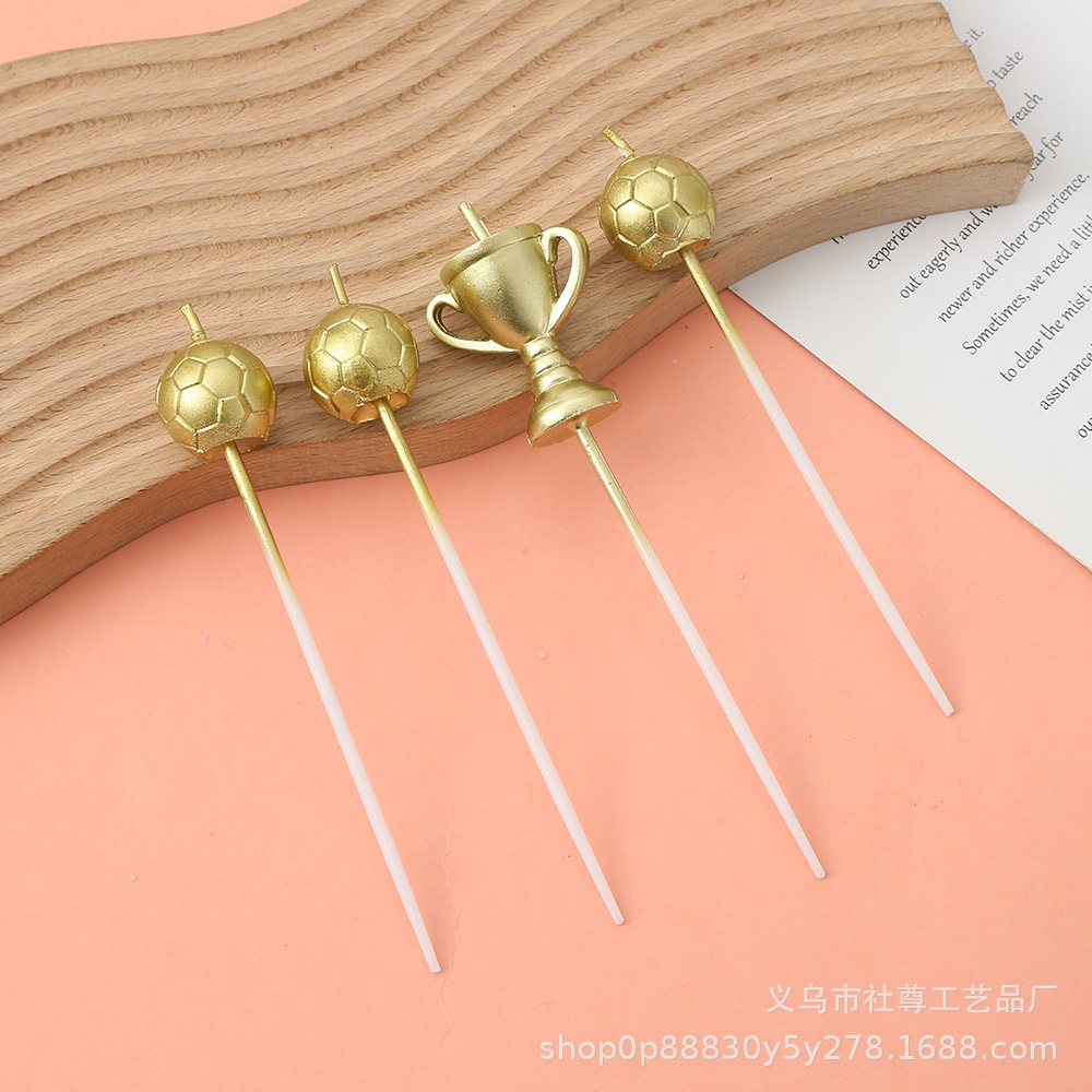 Vela de la Copa del Mundo transfronteriza Plugin Dibujos animados fiesta creativa celebración niño fútbol deporte tema vela de cumpleaños