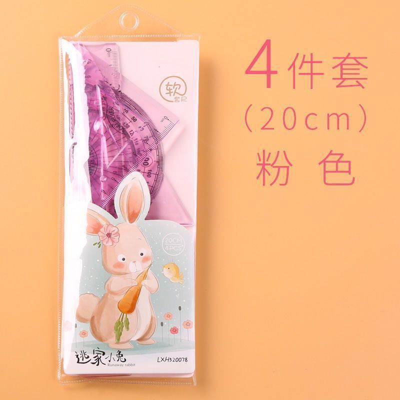 Regla blanda 4 piezas de papelería 15 / 20cm no lastiman las manos regla recta ángulo regla blanda no lastiman las manos