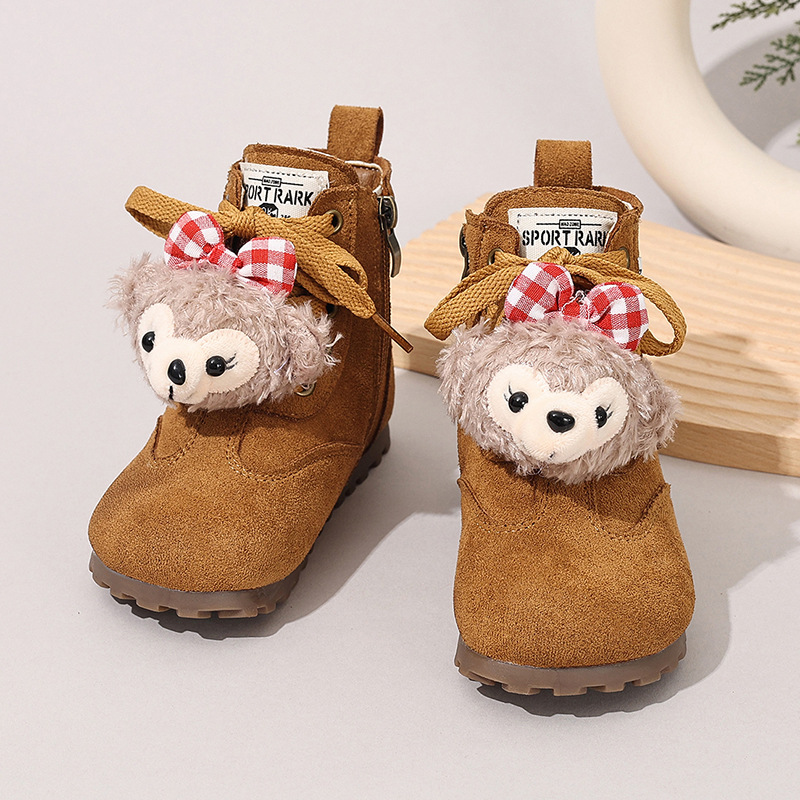 Children's Boots 2026 Autumn and Winter New Style Cartoon Cute Fashion Leather Boots Girls Princess Shoes Girls Fashionable Short Boots