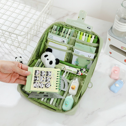 12-story panda large-capacity pen bag for girls, suitable for primary and middle school students, boys and girls, high-definition stationery pencil case