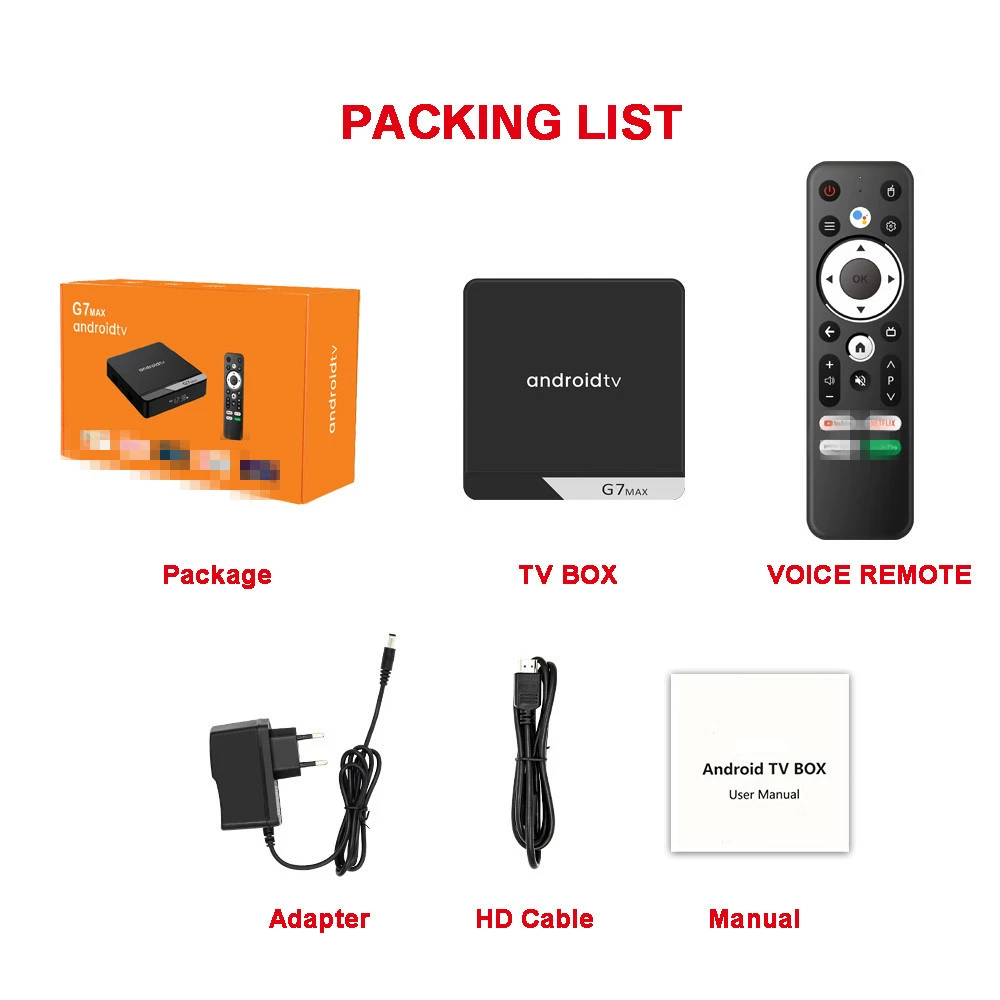G7 MAX комплект - ТВ-приставка S905X4 Android 11 HD box ATV TVBOX сеть 4GB/32GB