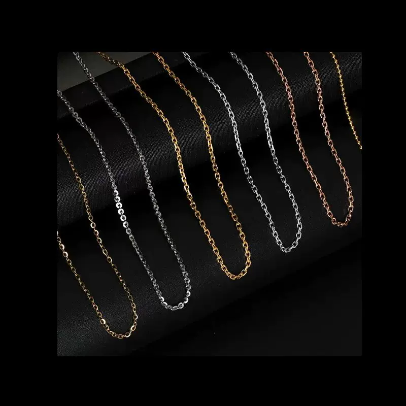 14k金白金项链闪O链十字黄金玫瑰金 亚马逊爆款配链DIY手工