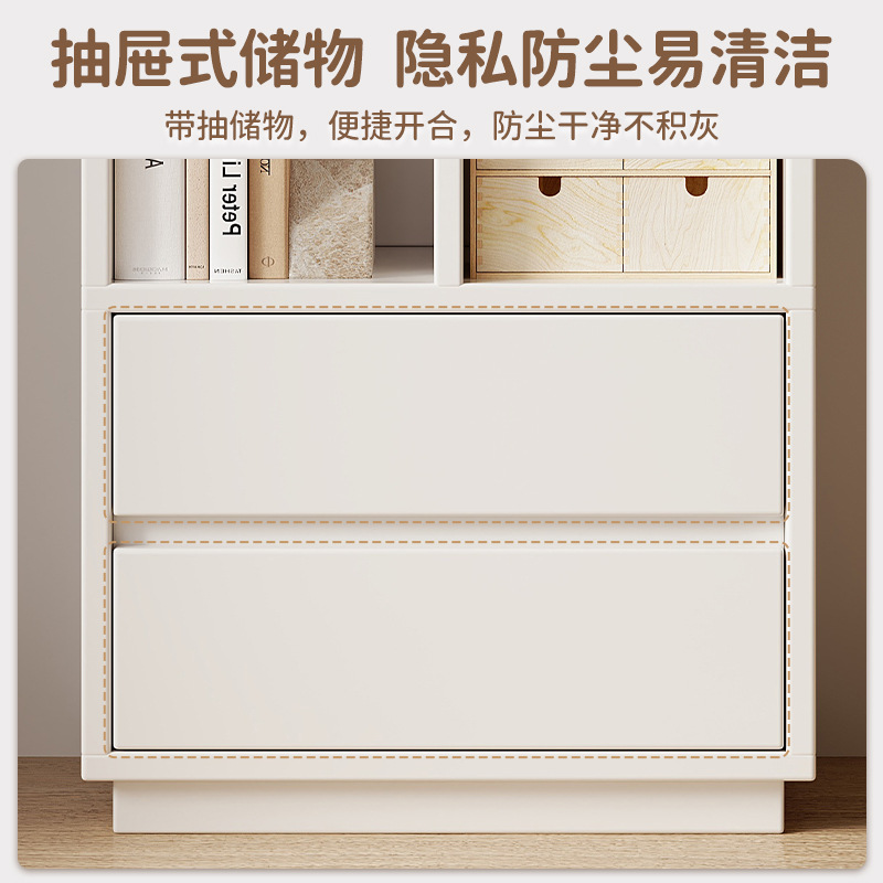 Estante de almacenamiento libre combinación bajo gabinete doméstico moderno pequeño cabinet de cama de aire de crema simple almacenamiento de suelo armario de almacenamiento