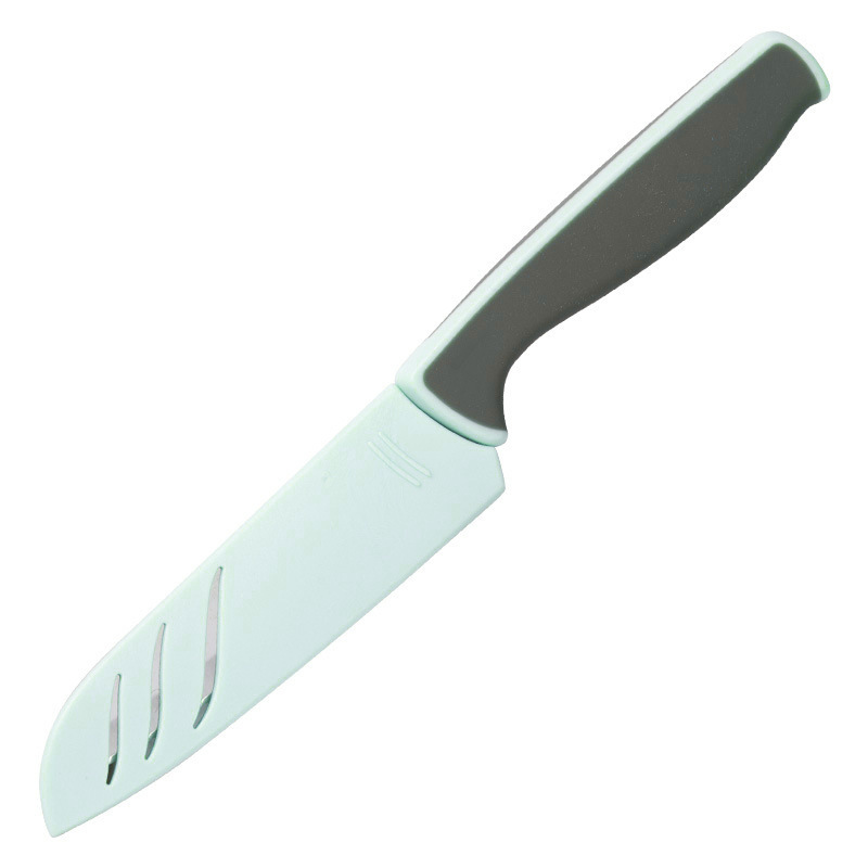 Cuchillo de corte de acero inoxidable cuchillo portátil cortar piel de manzana cuchillo de fruta cocina doméstica dormitorio estudiantes con cubierta de cuchillo al por mayor