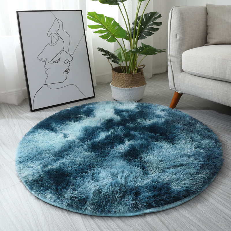 Alfombra Redonda con Degradado Tie-Dye Estilo INS para Sala de Estar, Dormitorio, Sofá, Cabecera, Ventanal y Felpudo, Suministrada por el Fabricante image 15