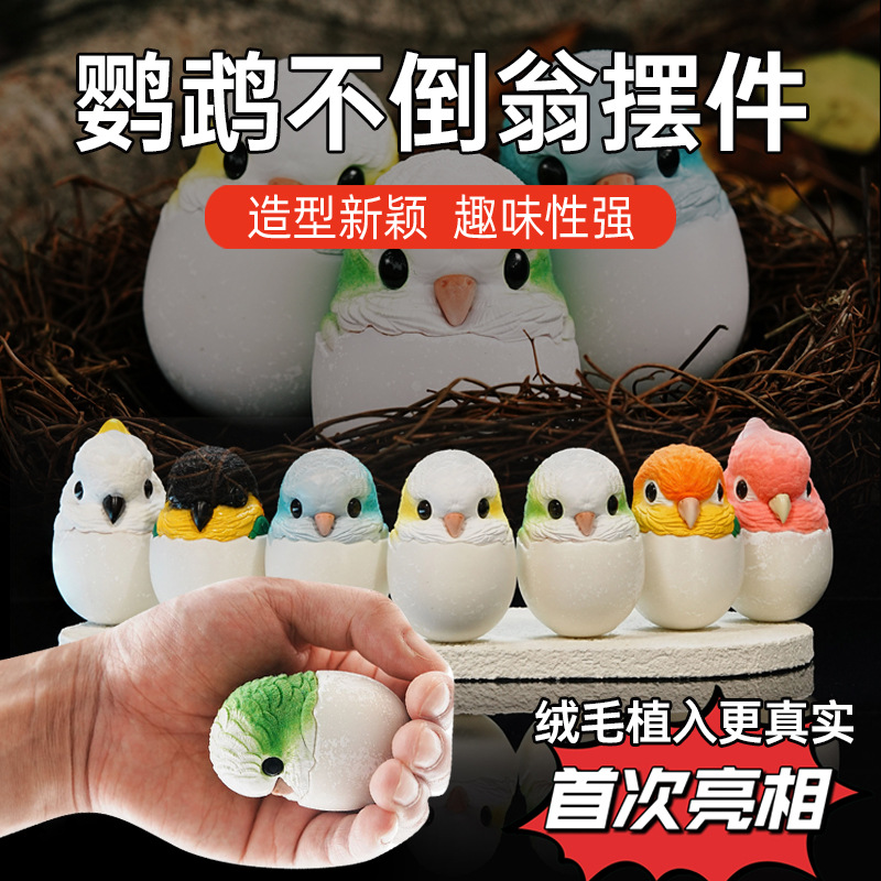 和尚凯克葵花鹦鹉公仔玩偶鹦鹉摆件可爱鹦鹉桌面扭蛋摆件手办卡通