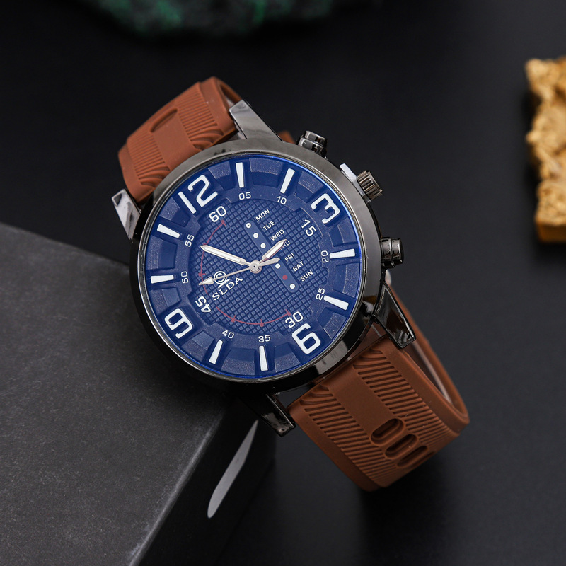 Cross-Border Silicone Band Men's Watch Casual Trendy Student Quartz Watch Men's Fashion Personalized Watch Wholesale