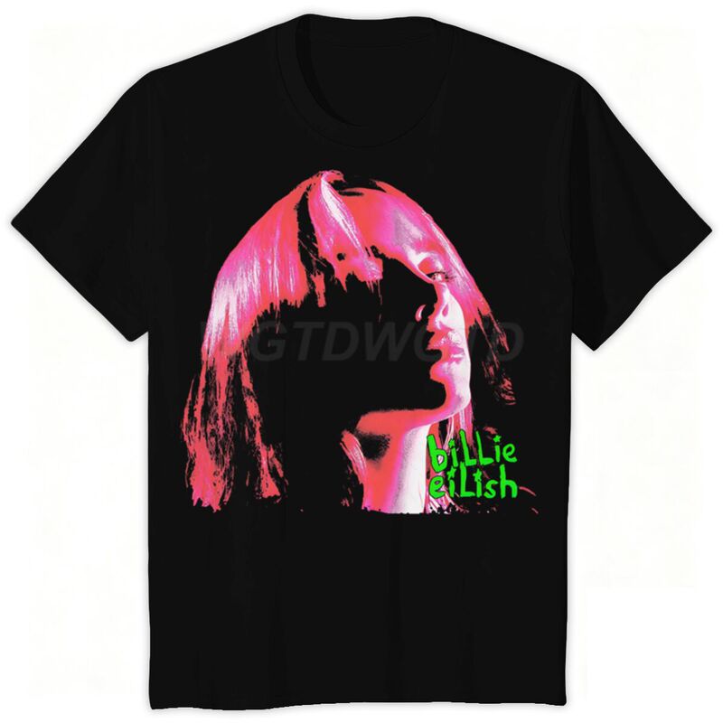Billie Eilish Printed Fashion American-Style Unisex T-Shirt Cross-Border Loose Trendy Pullover Billie Eilish Printed Fashion American-Style Unisex T-Shirt Cross-Border Loose Trendy Pullover