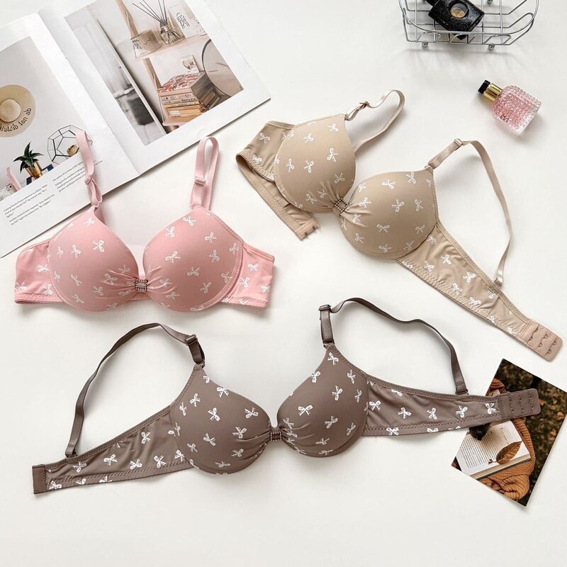 Cross-border beautiful butterfly back medium-thick bra for women, flat chest, push-up, enhances the appearance of a larger bust, prevents sagging, with underwire