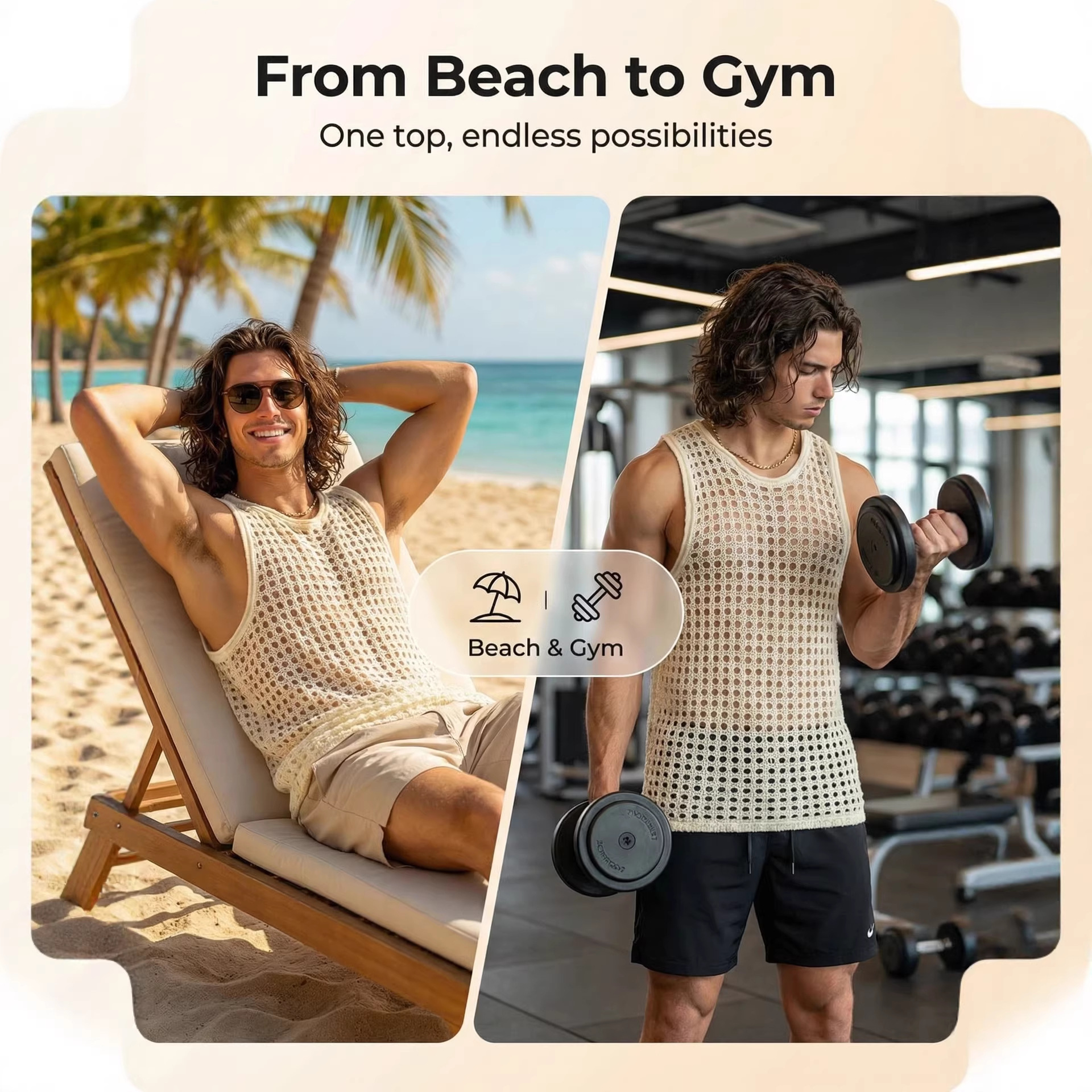 Herrenbekleidung, Sommerweste für Herren, atmungsaktive, ärmellose Strickweste mit Lochmuster, Rundhalsausschnitt, lässiger Stil, sowohl formell als auch leger._voghion.com