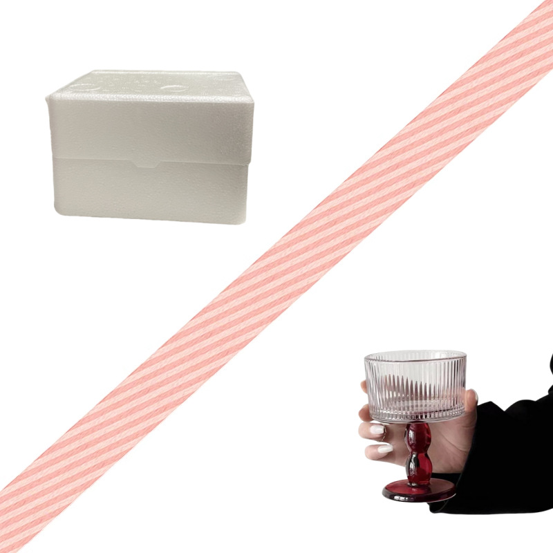 빨간 잔 줄무늬 + 폼 상자