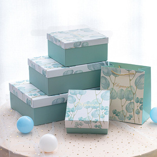 Korean Style Exquisite Heaven and Earth Cover Gift Box Creative Bronzing Gift Box Surprise Accompanying Gift Box Large Packaging Box Set