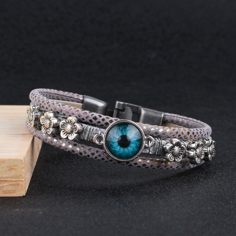 Men's Multi-layer Leather Bracelet With Alloy Buckle Design_voghion.com