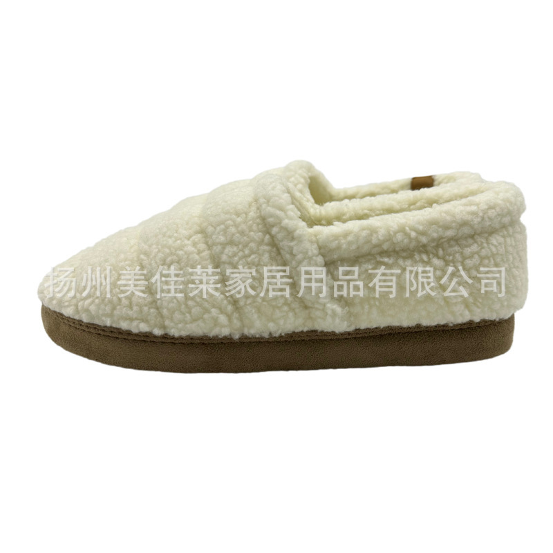Customized Cross-Border Amazon European and American Lamb Velvet Women's Teddy Velvet Quilted Home Cotton Slippers and Slippers