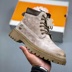 Foreign Trade Shoes Pure Original Indestructible Martin Boots Men's High-Top Yellow Boots Women's Cat Cowhide Rubber Outdoor Work Shoes