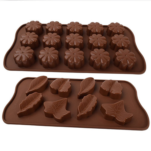 15 flower-shaped tree leaves silicone fondant chocolate cake biscuit baking mold ice tray crystal glue mold