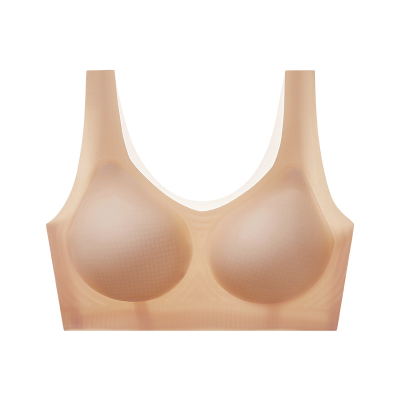 Ou Ruofeng-ropa interior desnuda sin costuras de secado rápido, ropa interior fresca de seda helada, copa fija de gota de agua ligera y transpirable, fábrica de sujetadores para mujer