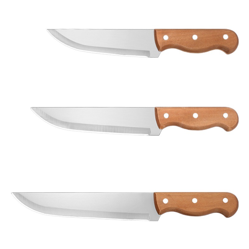 En stock, cuchillo de fruta con mango de madera, cuchillo de fruta de acero inoxidable para el hogar, cuchillo pequeño multifuncional de cocina, cuchillo de carne de mano, herramientas para cuchillos de frutas y verduras