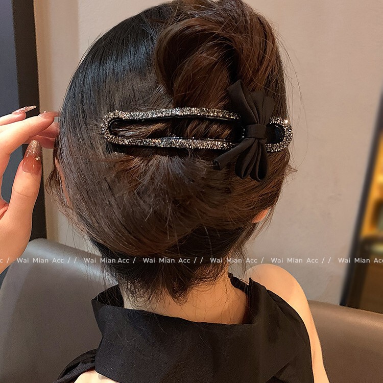 日本と韓国で多用途に使えるダイヤモンドがちりばめられたヘアクリップ、フェミニンなネットセレブの後頭部ヘアクリップ、新しいファッションのカモノハシクリップ、シンプルなヘアアクセサリー|undefined