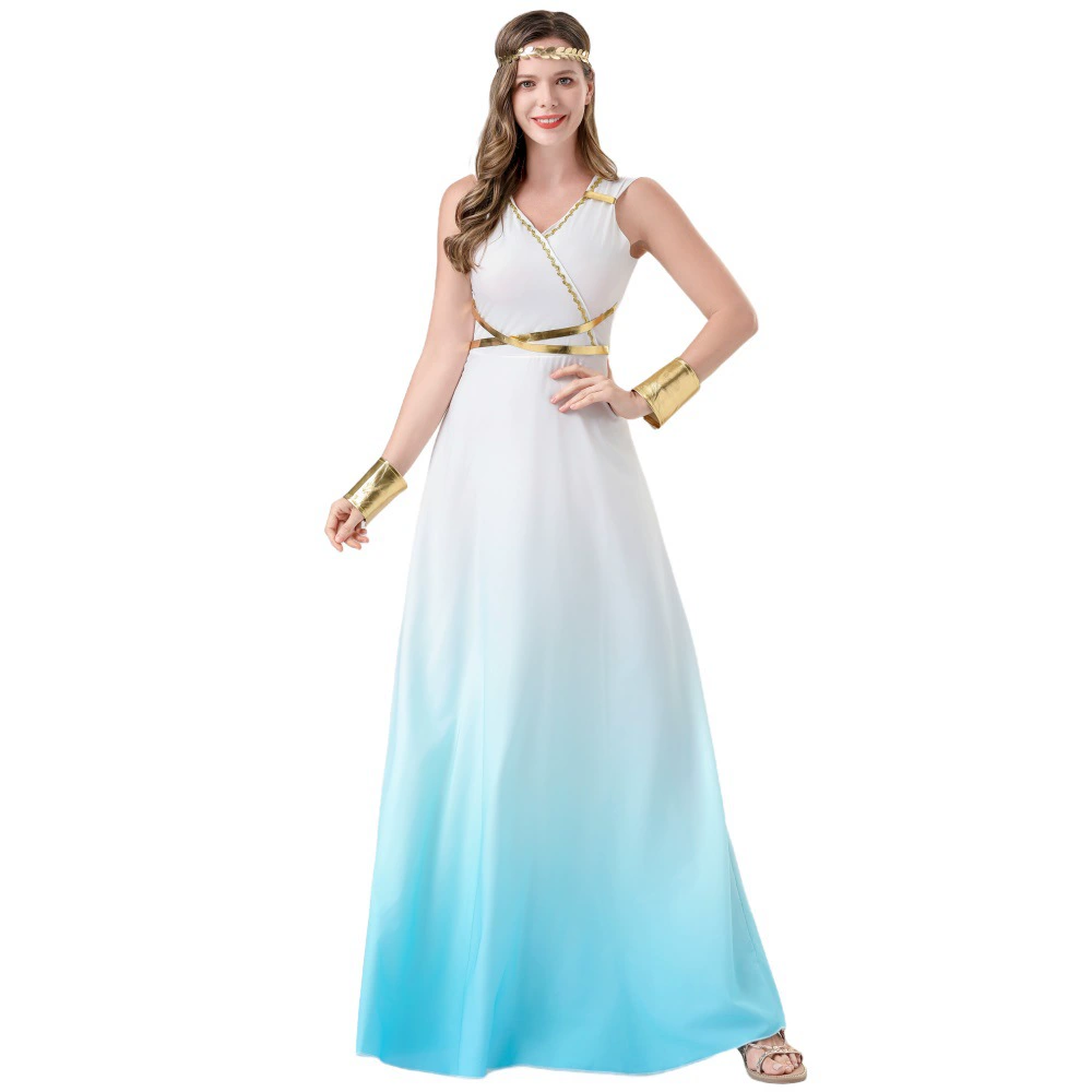Костюм для Хэллоуина, внешняя торговля, средневековая одежда, древнегреческая богиня, египетская царица Афина, платье, одежда