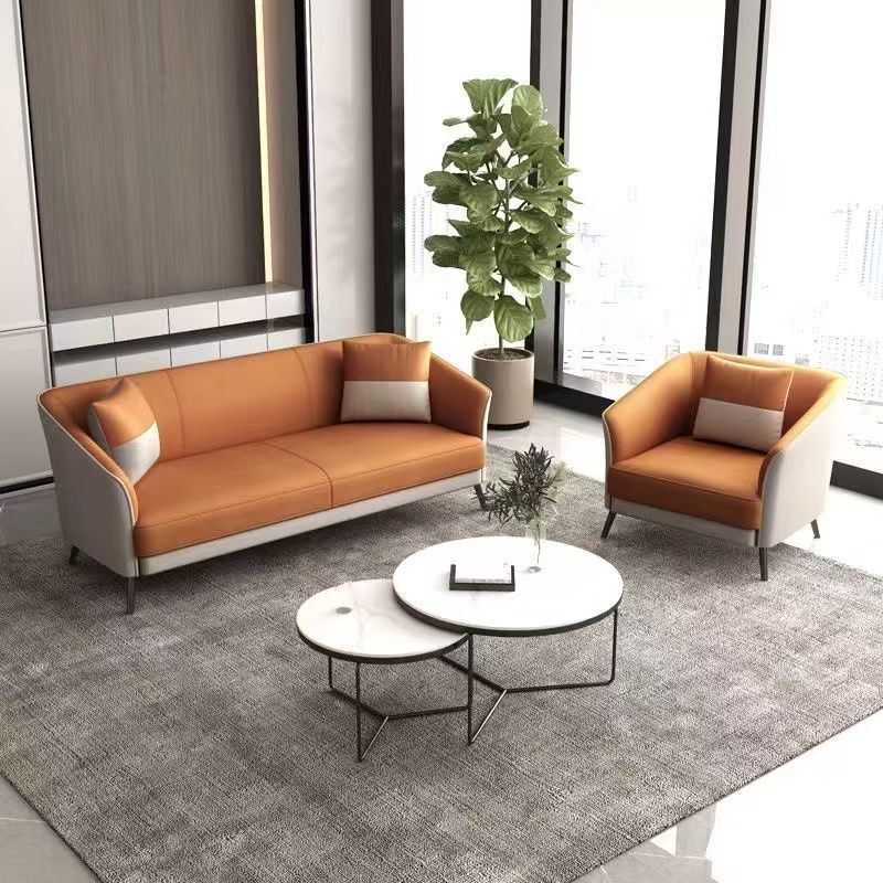Office sofa, simple coffee table and chair set, business meeting and reception table, reception sofa, and a three-seater wooden lounge area Office sofa, simple coffee table and chair set, business meeting and reception table, reception sofa, and a three-seater wooden lounge area