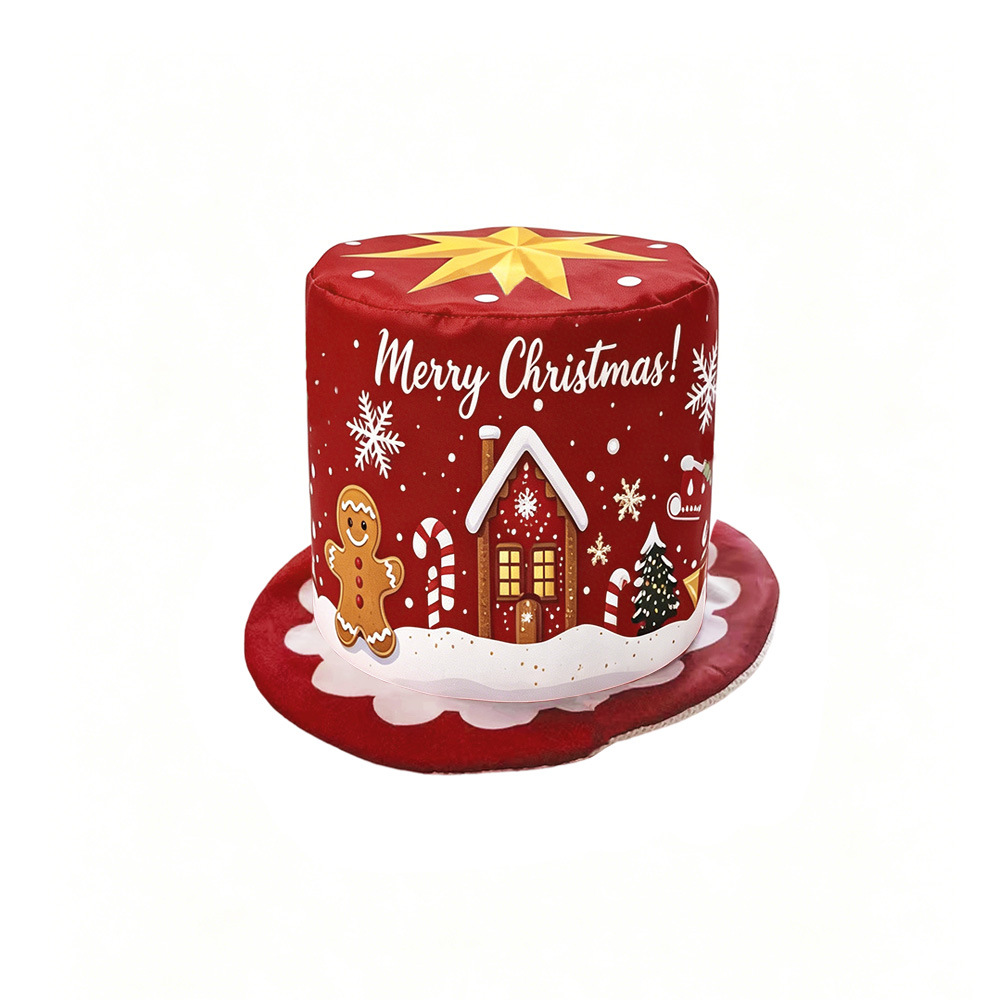 Nuevo sombrero de Navidad transfronterizo de EE.UU. Tío Sam sombrero navideño accesorios de decoración de dibujos animados para niños sombrero alto sombrero superior image 14