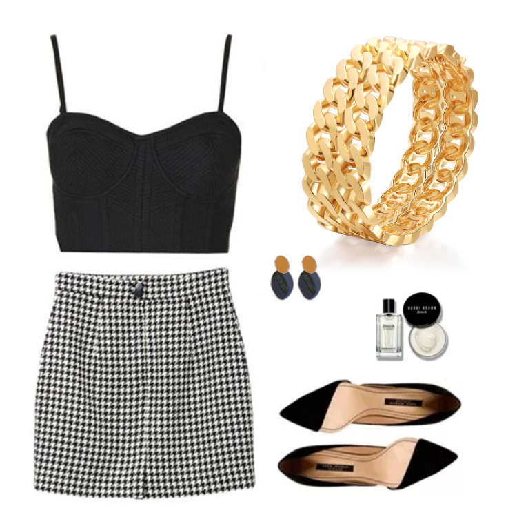 classic twisted flower chain alloy hollow wide side bracelet