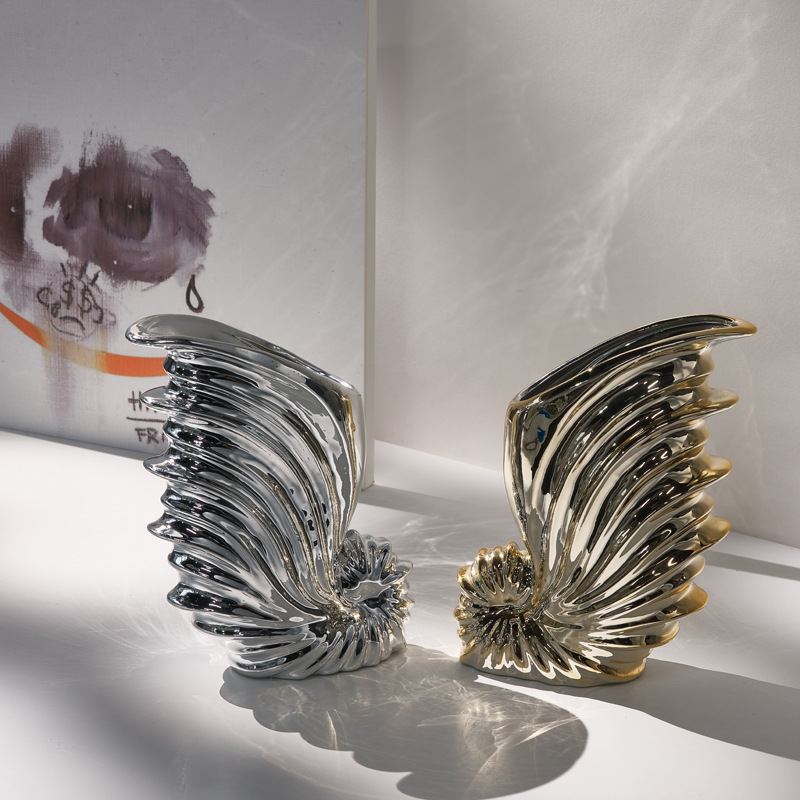 蜀門輕奢創意北歐白色陶瓷花瓶裝飾客廳展廳插花擺件水養鮮花花器