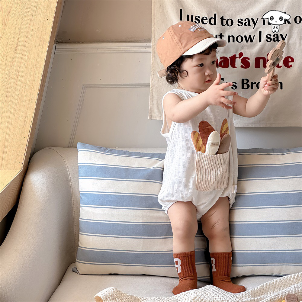 Verano versión coreana de la ropa de pedo para bebé 0-2 años, ropa de gatear para hombre, ropa de bebé informal, mono delgado
