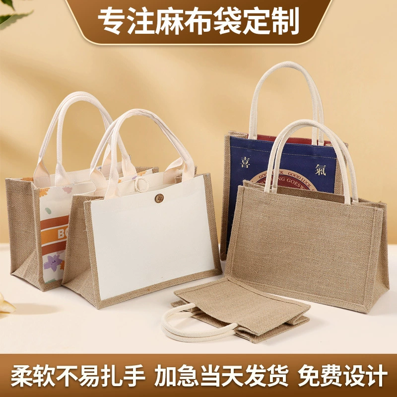 Льняные сумки Muji на заказ, оптовые джутовые сумки для сувениров, льняные сумки-тоут, льняные сумки на заказ