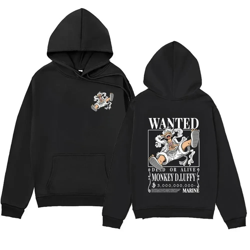 2024 Anime Gear 5 Luffy Graphic Men's Hoodies Vintage Long S