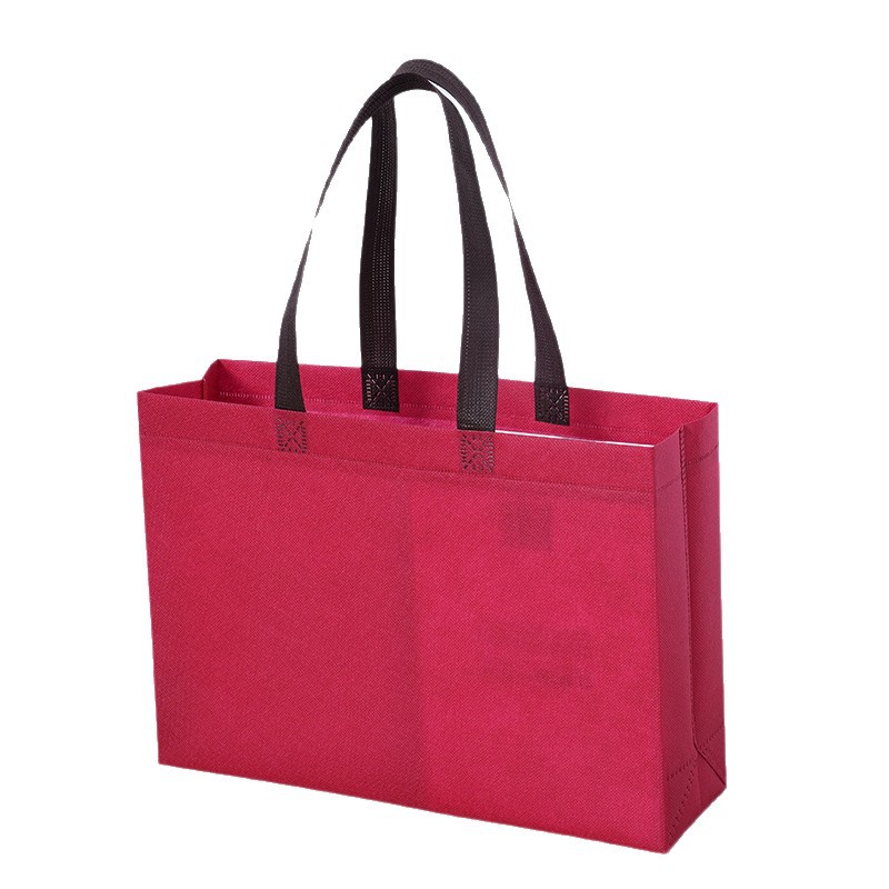 Bolsas de mano no tejidas personalizadas bolsas de tela no tejida ultrasónicas bolsas de mano de color sólido impresión LOGO bolsas de compras en stock image 6