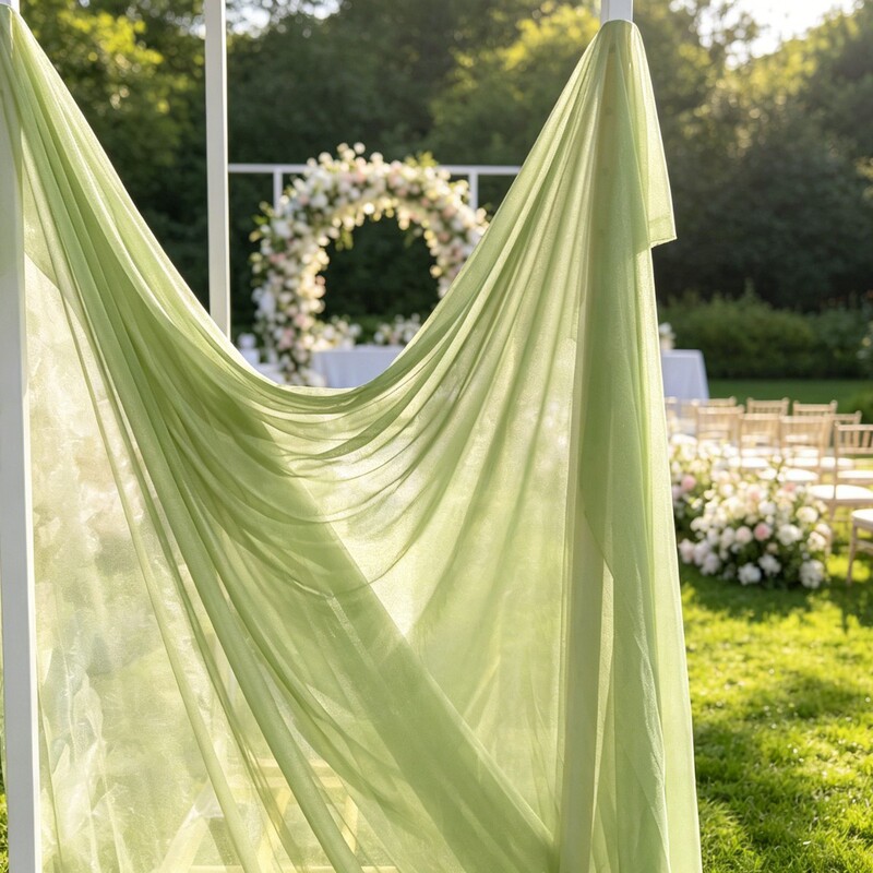 Shiny fabric tulle curtain for wedding decoration, dessert table runner, Xinbao mesh lace