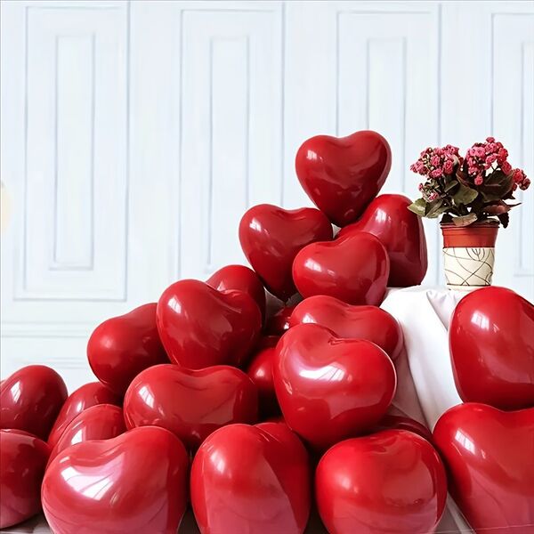 Double-layer festive explosion-proof balloon heart shaped