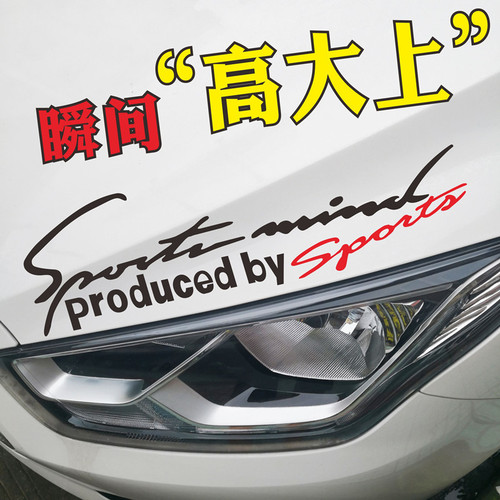 Lamp eyebrow car sticker soprt car head hood engine car signature English sticker foreign trade wholesale headlight sticker