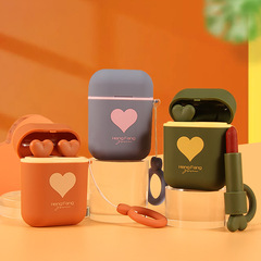 恆芳少女印記雙管口紅絲絨霧面藍牙耳機外殼便攜式平價彩妝9423